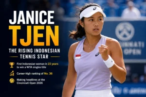 Janice Tjen tennis player at the Cincinnati Open