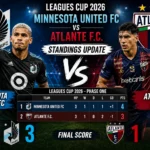 Minnesota United FC vs Atlante F.C. standings Leagues Cup 2026