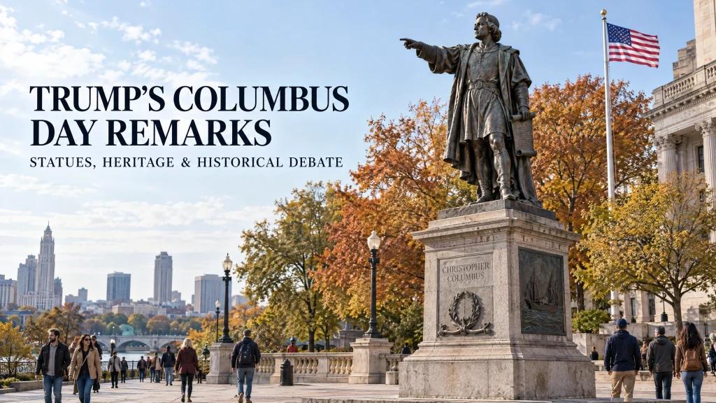 Donald Trump Columbus Day remarks about Christopher Columbus statues and American heritage