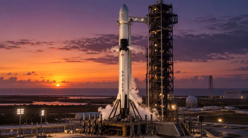 spacex falcon 9 rocket launch bandwagon 5 mission cape canaveral