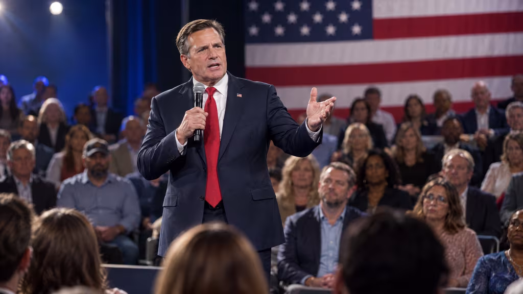 iran war news JD Vance speaking at CBS town hall in Michigan
