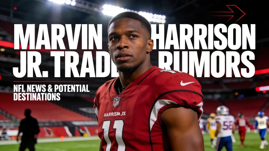 Marvin Harrison Jr. in an Arizona Cardinals uniform for an NFL trade rumors news article