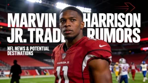 Marvin Harrison Jr. in an Arizona Cardinals uniform for an NFL trade rumors news article