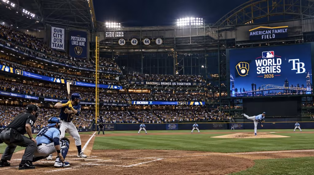 Milwaukee Brewers competing in the 2026 World Series against the Tampa Bay Rays